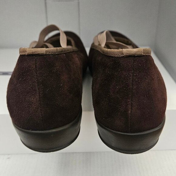 Mephisto Bayka Leather Flats Womens 9.5 Brown Elastic Strap Mary Jane Ballet - Picture 4 of 8